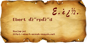 Ebert Árpád névjegykártya